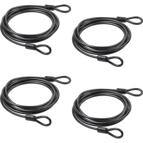 4 Pièces Cable Antivol 2m x 4mm, CâBle Acier avec Gaine Plastique (1/5)