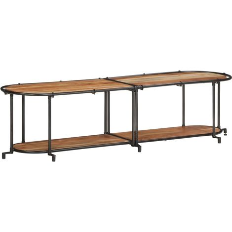 Mueble de TV de diseño industrial con amplio espacio de almacenamiento 160 x 42 x 40 cm en madera de acacia marrón 020057616