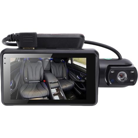 Double Caméra de Tableau de Bord, Caméra Avant et Intérieure de Voiture HD 1080P avec écran de 3 Pouces, Contrôle par Application WiFi, Nocturne Grand Angle, Enregistrement en (1/5)