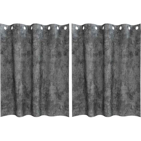 Rideaux en velours 2 pcs Gris 140 x 140 cm Velours (1/5)