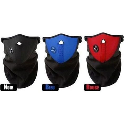 Tour de cou masque polaire ski, moto X 2 (Noir) (1/4)