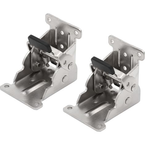 2Pcs Pliant Fermeture À Glissière Support de Support Pliable, Charnières Autobloquantes Charnière pour Pieds à Rabat de Meuble Pliant Ferrure de Table Pliante Capacité de Charge 80Kg (1/5)
