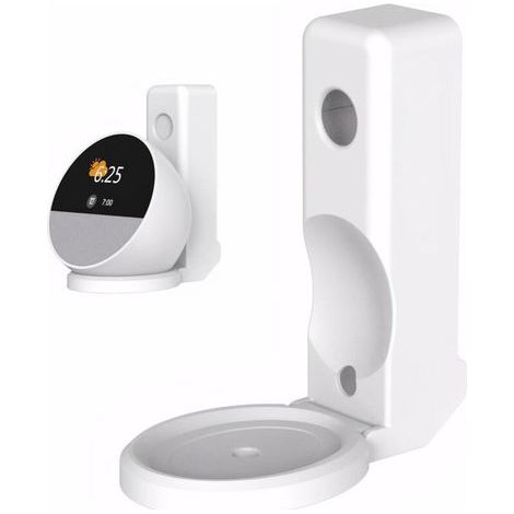 Lntyq Support de prise pour spot mural - Support pour haut-parleur Google - Gestion des câbles intégrée - Support mural - Accessoires sans perçage - Compatible avec Echo Spot (blanc) (1/5)