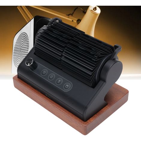 Reloj de pared automático con laterales abatibles, reloj de mesa mecánico con base de madera, batería de 2400 mAh, color negro, ideal para oficina y sala de estar. (1/5)