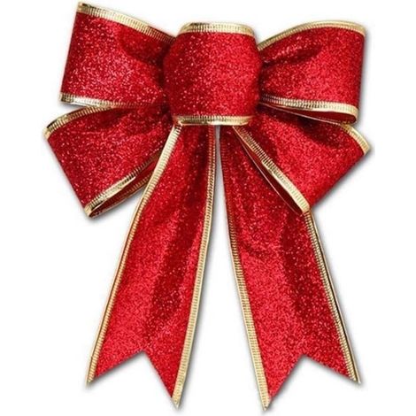 10 lazos decorativos de tela dorada con purpurina y cierre de lazo retorcido, para coronas de árboles de Navidad, puertas y ventanas. (1/5)