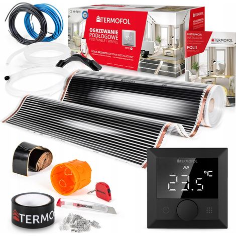 Kit de film chauffant infrarouge, puissance 140 W, 100 cm, surface 1 m² + TF-H5 noir (1/5)
