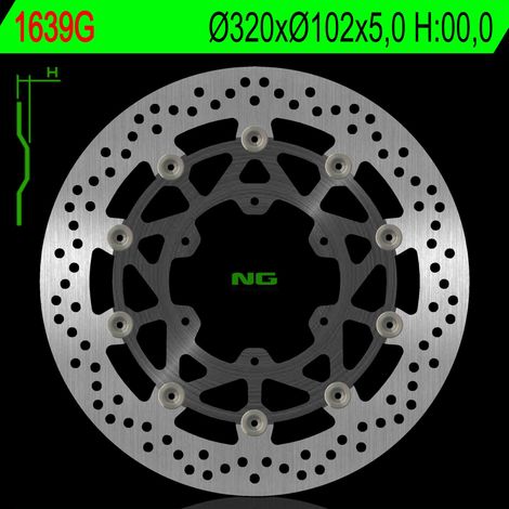 Disco de freno delantero NG para Suzuki GSXR 1000 ABS 17-19, 320 mm, aluminio