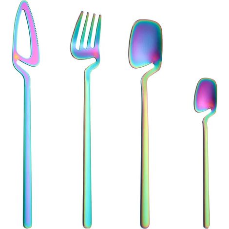 (Coloré, 4 pièces) Service de table, décoration de table, convient pour les glaces, les desserts, les soupes, le café, etc.
