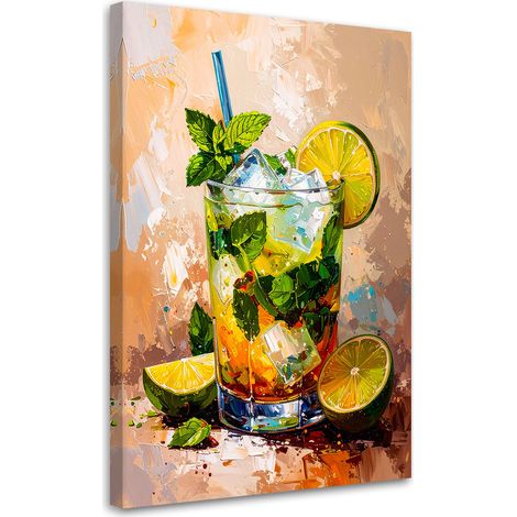 Tableau déco Boisson Mojito Cocktail 60x90 (1/4)