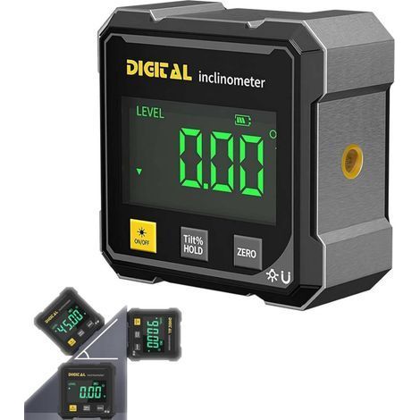 4-Sided Magnetic Digital Angle Gauge, Enhanced Digital Angle Detector, Backlit Cubic Inclinometer, Saw Mitre Protractor (1/5)