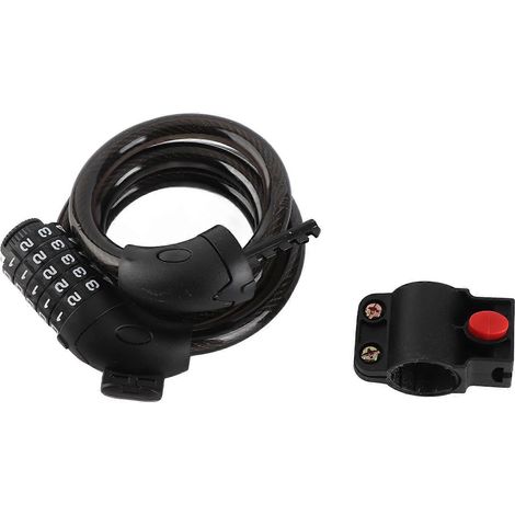 Antivol de vélo à combinaison 5 chiffres, câble en acier massif pour verrouiller moto, voiture, portière, clôture (1/5)