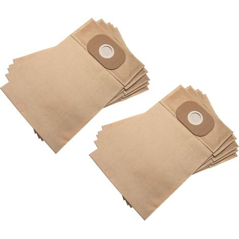 vhbw 10x Staubsaugerbeutel Ersatz für Kärcher 6.904-216, 6.904-216.0 für Staubsauger - Papier, 30cm x 18,95cm, sandfarben