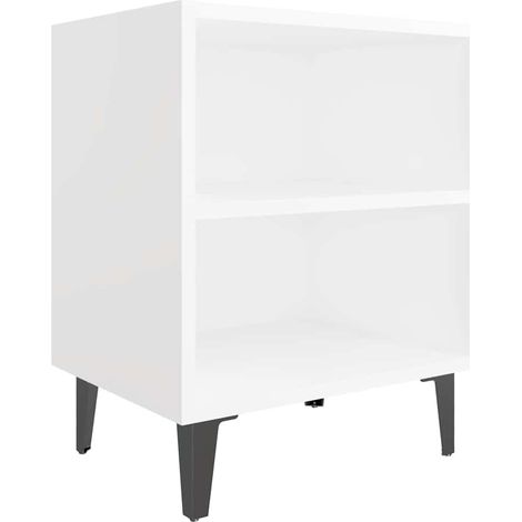 Maison Exclusive - Table de chevet avec pieds en métal blanc 40x30x50 cm (1/5)