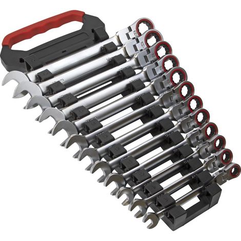 Sealey Premier Platinum Flexi-Head Ratchet Combination Spanner Set 12pc AK63942