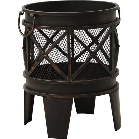 Maison Exclusive - Braciere Rustico con Attizzatoio Φ42x54 cm in Acciaio