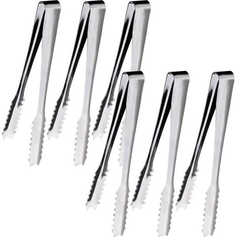 Pince à Glaçons, 6 Pièces Pince a Sucre, Pince Bonbon, 15,2cm, pour Cuisine, Café, Fête, Bar et Buffet (1/5)