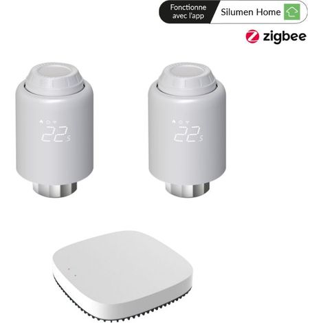 Kit de 2 Têtes Thermostatiques Connectées Universelle + Passerel