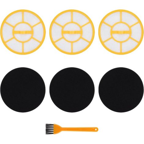 6-teiliges Ersatzfilterset, kompatibel mit Kärcher VC3 Staubsaugern 1.198-125.0, 2.863-238.0 – Filterset mit 3 Staubfiltern, 3 Spezialschaumstoffaufsätzen und einer Reinigungsbürste (1/5)