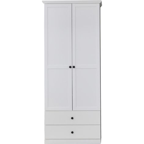 BrandsonBaxter Armoire 2 portes, 2 tiroirs, blanc. (1/4)