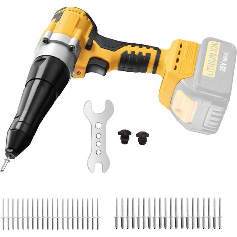 Cordless Rivet Pliers Electric Brushless LED Automatic Rivet Nut Rivet Nut Hand Tool for 3.2/4mm Rivets (No Battery) Compatible with 20V (1/5)