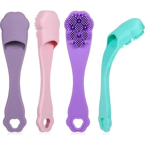 Juego 4 cepillos dientes silicona gatos: aptos alimentario, seguros no tóxicos, limpian dientes fácilmente previenen mal aliento inflamación boca (1/4)