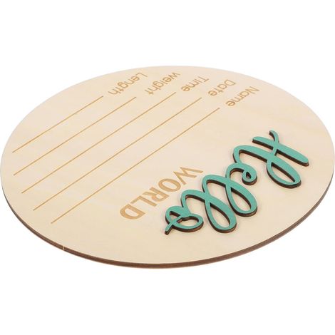 Annonce de Naissance Panneau Rond en Bois Vert pour -né (1/5)