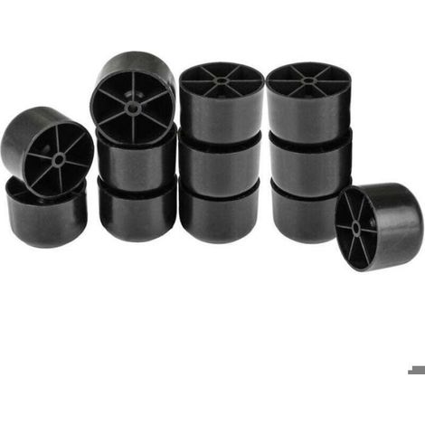 12Pieces Noir Meuble Pieds de Jambe 50x35mm Plastique Rond pour Canapé Canapé (1/2)