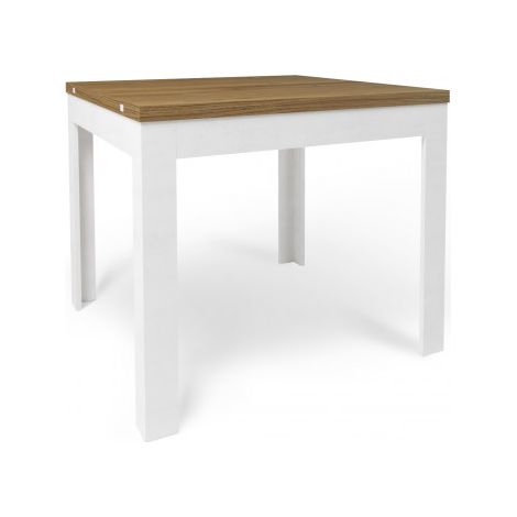 Table pliante 90L x 90P x H75 – Finition noyer Stelvio et blanc mat – Sarmog (1/2)