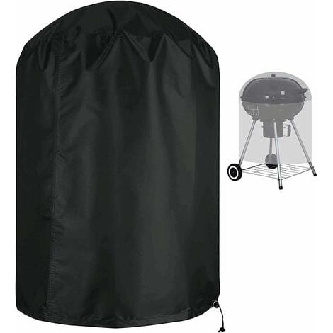 Spherical grill cover, waterproof, tear-resistant, 210D Oxford fabric, UV-resistant, with windproof side strap, black, Ø 58 x 77 cm (1/4)
