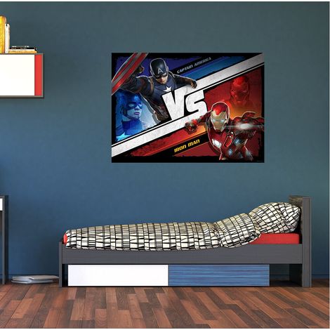 Poster M Captain America vs Iron Man Marvel intisse 155X115 CM (1/3)