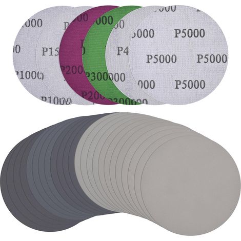 24 Pièces Disque Abrasif 125mm, Papier a Poncer Carrosserie 1000 1500 2000 3000 4000 5000, Papier De Verre Fin, Papier Abrasif, Pour Voitures, Métal, Bois (1/5)