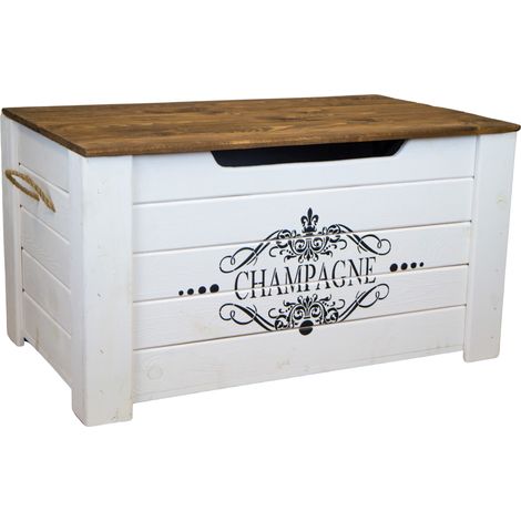 Holztruhe Pascale mit Deckel Aufdruck "Champagne" (1/5)