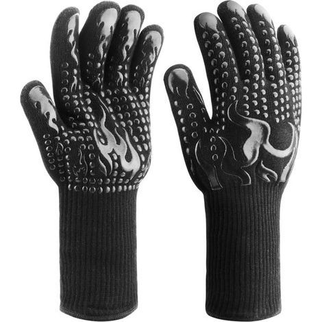 Professional BBQ Gloves - Protection up to 800°C - One size fits all - Essential for demanding grilling (1/5)