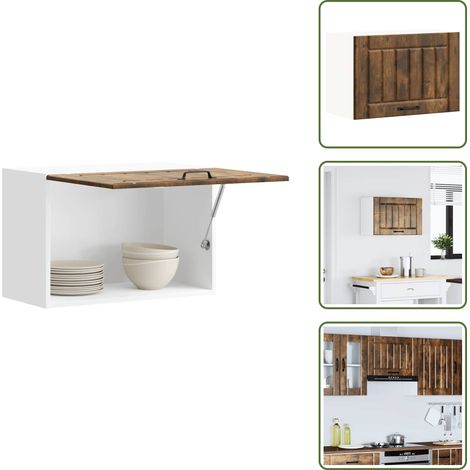 The Living Store Küchen-Hängeschrank Lucca Räuchereiche Holzwerkstoff - Küchenmöbel (1/5)