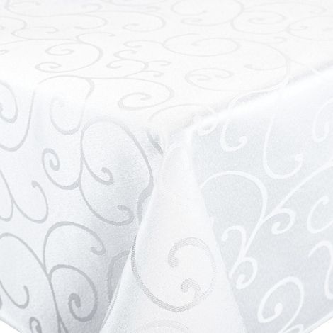 Nappe lavable Jacquard 100x140 cm Rectangulaire Repousse-taches Facile d'entretien Blanc