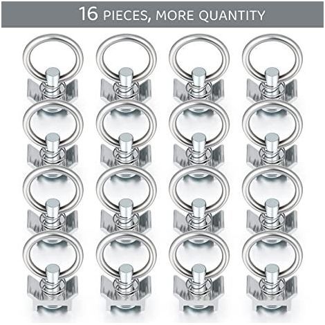 16 Pièces Embout Simple 1000 Dan kg Embout pour Rails D'avion Anneau D'arrimage pour Rail d'Drrimage (1/5)