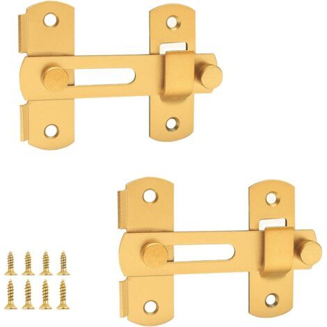 Set mit 2 Edelstahl-Schieberiegeln inklusive Schrauben für Türen, Schränke, Fenster und Gartentore, goldfarben (1/4)