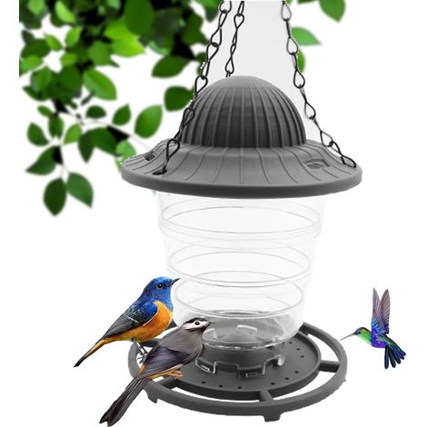 Mangeoire À Oiseaux - Extérieure Suspendue - Pliable - 6 Directions D’Alimentation - Toit Avec Fentes - Cordon Métallique - 1 Pièce