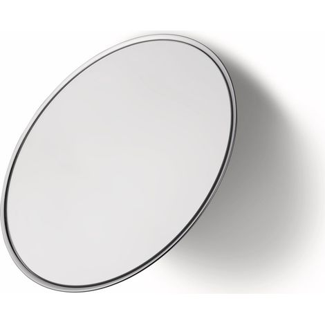tesa miroir cosmétique Visioon avec grossissement 3x - miroir de maquillage rond pour montage mural - fixation sans perçage sur carrelage, métal et autres surfaces - diamètre 14 cm, argent (1/3)