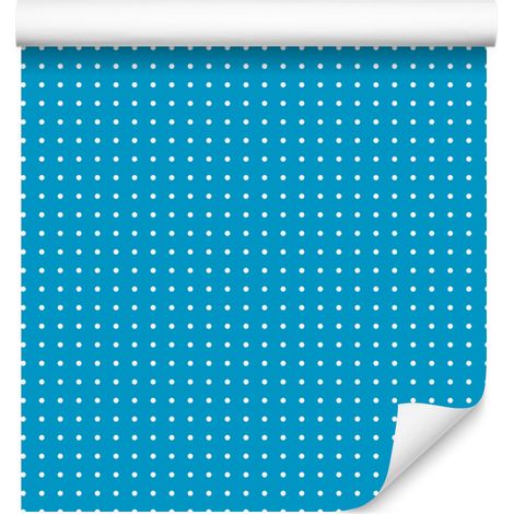 Papier peint à pois turquoise, motif turquoise pour salon et chambre 50x1000 cm (1/5)