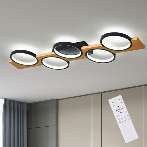 Ganeed LED Ceiling Light , Dimmable Ceiling Light for Warm/Nature/White light, Modern Light with Wooden Beam (1/5)