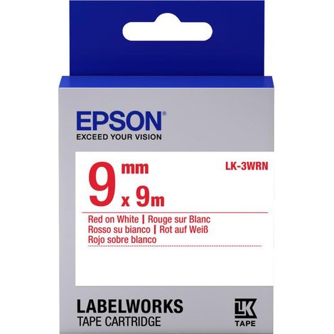 Epson LK-3WRN - Standard - Rouge sur Blanc - 9mmx9m - Rouge sur blanc - Boîte - 9 mm - 9 m (C53S653008)