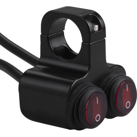 12v étanche moto ATV vélo 22mm 7/8 pouces guidon Double contrôle bouton de mise à mort interrupteur de phare danger frein antibrouillard interrupteurs marche arrêt (1/5)