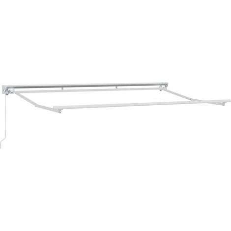 Cadre d'auvent Réglable Blanc 3,5 x 2 m Acier (1/5)