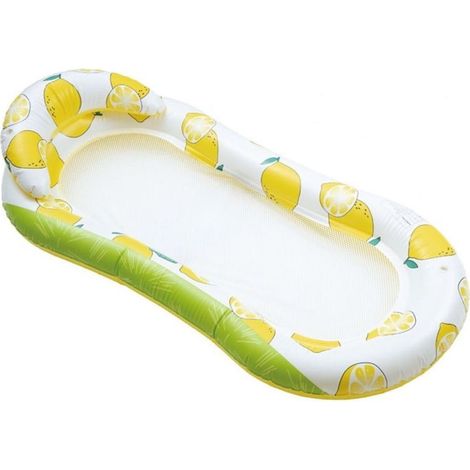 TrAdE Shop Traesio - Lettino In Rete Amaca Con Schienale Gonfiabile Piscina Motivo Limoni 178x80cm 628533 - (1/5)