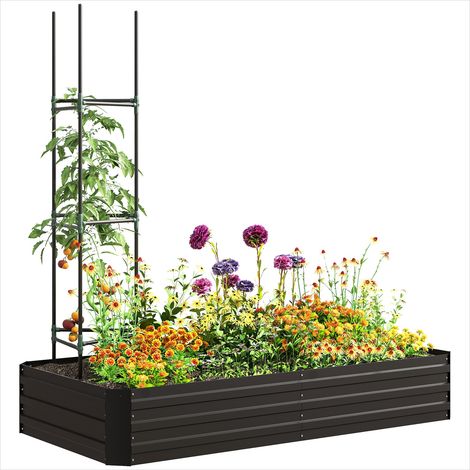 Porte-plantes Carré potager en acier galvanisé avec tuteur 180 x (1/5)