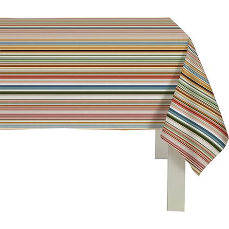 Tischdecke aus wasserabweisendem Baumwollstoff 138x240 Linien