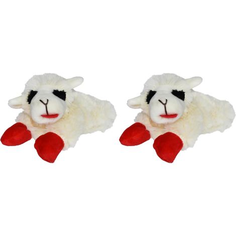 Peluche pour chien Multipet Lamb Chop - Jouet couineur pour tous les chiens - Peluche extra douce - Animal en peluche pour câliner et jouer - Jouet mignon pour animaux de compagnie (15 cm, crème) (Lot (1/5)