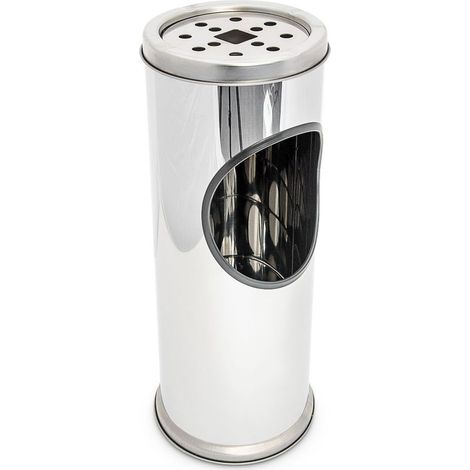 Cendrier sur pied en acier inoxydable Poubelle jardin avec récipient amovible Hauteur 37,5 cm Pour extérieur, terrasse, balcon (1/4)