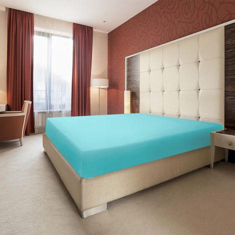 Housse De Lit Extensible - 138 x 190 x 30 cm - Polyester - Anti-Dérapant - Pour Matelas Épais Jusqu'à 30 cm - 1 Pièce (1/5)